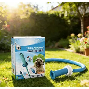 Install-free Bathtub Faucet Sprayer Head, 5-Foot Shower Hose Attachment, Pet Bath Hose for Dog & Cat Bathing