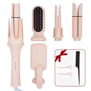 Hair Curler Aura Beauty Tools All-in-One Hair Styler, 32mm Ionic Automatic Curling Wand with 4 Free Attachments, Hair Clips and Comb for Easy Hairstyling