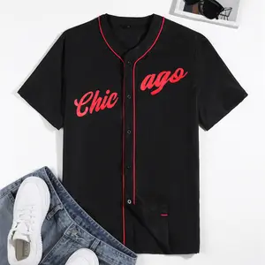 Men's shirt, short-sleeve casual button-down, men's summer baseball jersey, simple shirt for daily wear in spring and autumn.