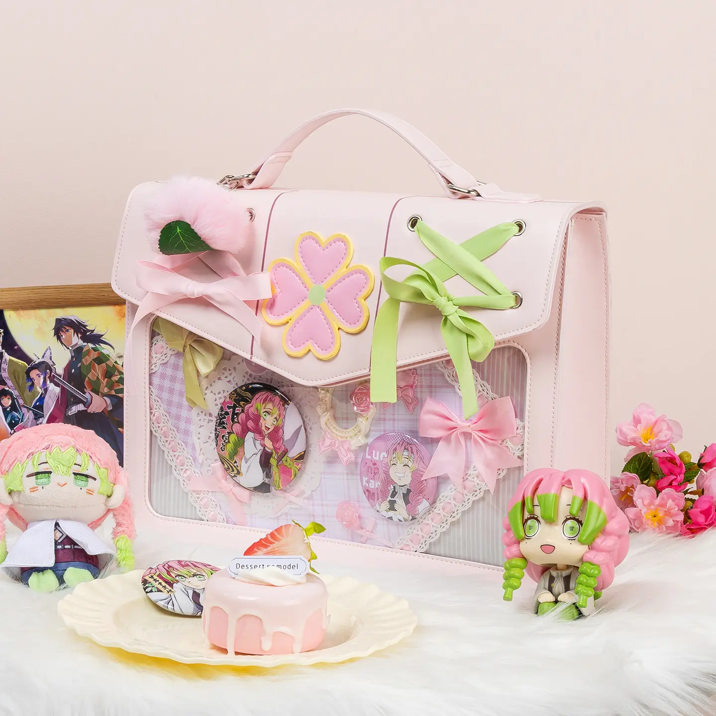 Kabaqoo Demon Slayer Mitsuri Kanroji Ita Bag | Official Style Kabaqoo Demon Slayer Mitsuri Kanroji Ita Bag | Official Style
