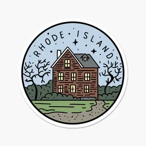 Rhode Island Illustrated US State 3 x 3 in - Travel Sticker
