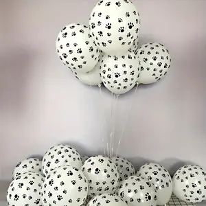 24 Dog Paw Print Balloon Set, 12 Inch Cute Design, High-Quality Latex, Perfect for Birthday Parties, Puppy Theme, Western Farm Decor