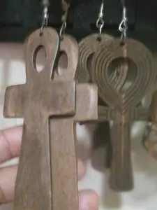 Spiritual Custom-Made Earrings from Africa - Ankh & Massai Designs - High-Quality African Materials - Light Weight & Customizable with Beads or Crystals
