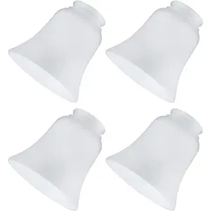 Glass Shade Replacement for Light Fixtures, 4 Pack Ceiling Fan Light Covers, Frosted Opal Color Ceiling Fan Glass Globes, 4 3/4" Diameter, 2 1/8" Fitter