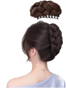 Women's Woven Synthetic Fiber Hair Bun Maker, High Crown Braid Claw Clip, Easy to Wear Natural Style Hair Accessory for All Seasons, Claw Clip Extensions, Hair Claws, Hairstyles, Hair Decor