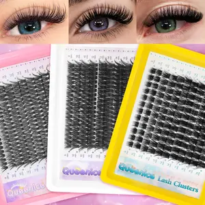 Queenice Air Sens Single Cluster False Eyelashes, Natural Nude Look, Reusable, Soft Texture, Multiple Specifications, DIY Application