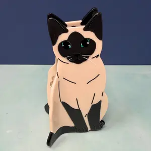 Siamese Cat Hair Claw Clip – Glossy Acetate Hair Accessory
