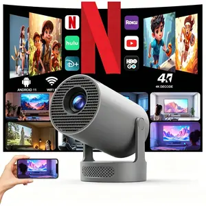 Potable HY300Pro+ Projector with 4K Decode 290ANSI Auto Keystone Correction Dual-Band WiFi6 & Bluetooth5.4 Android 14 1280x720P for Home Cinema Portable Movie Theater Gift - Audio Outdoorfun #SummerWins #DealsForYouDays