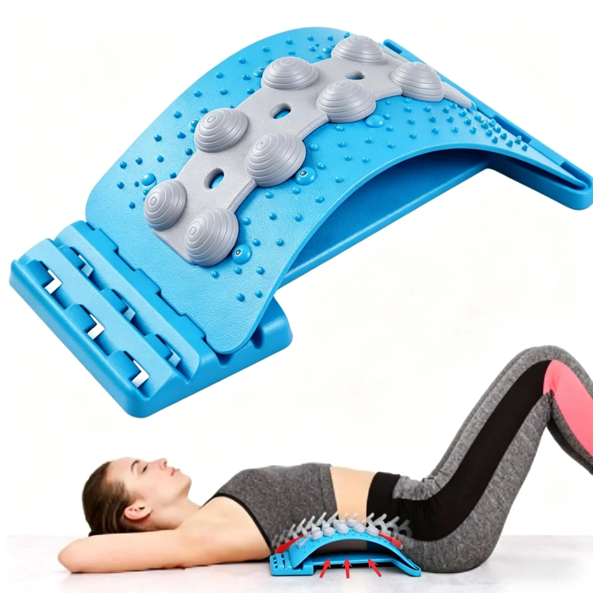 Adjustable 3D Lumbar Support Pad - Body Care Relaxation Aid, Spinal Decompression Device, Lower Back Pain Relief Tool for Home Fitness Balance Training