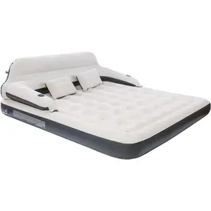 Queen Size Air Mattress for Camping - 9" Raised, Portable, Soft Backrest, Suitable for Car Trips