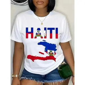 100% Cotton Unisex Happy Haitian Flag Day Cool Haiti Flag Map Haitian Pride T-Shirt graphic tees Say You Swear Grunge Album 67 Eat Sleep Goon Repeat 90s good Casual Short Sleeve Rifle Quick-Dry Moisture-Wicking Crew Vintage In Utero Print Anime