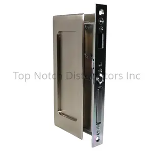 Emtek 2114US15134 Modern Rectangular Passage Pocket Door Mortise Lock for 1.75 in. Door - Satin Nickel Finish