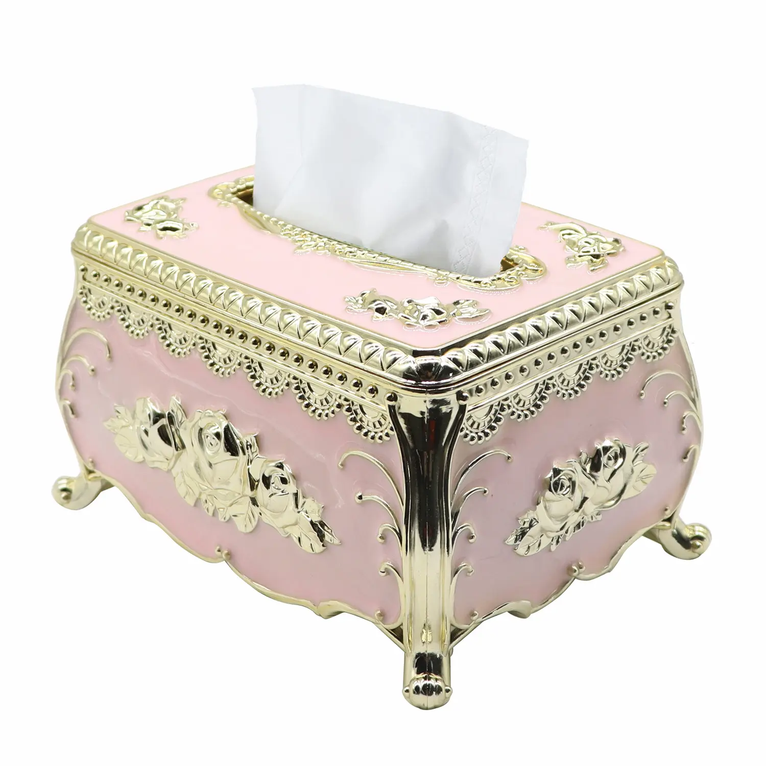 Elegant European Tissue Box Cover, Tissue Box Holder : Perfect for Living Rooms, Luxury KTVs, Kitchen, Bedroom, and American INS Restaurant Decor Portable for picnic
