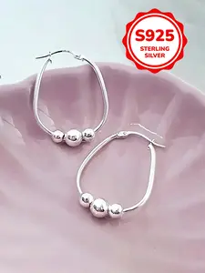 1 Pair 925 Sterling Silver Party Jewelry for Women Gift Fine Jewelry Stud Earring Jewelry