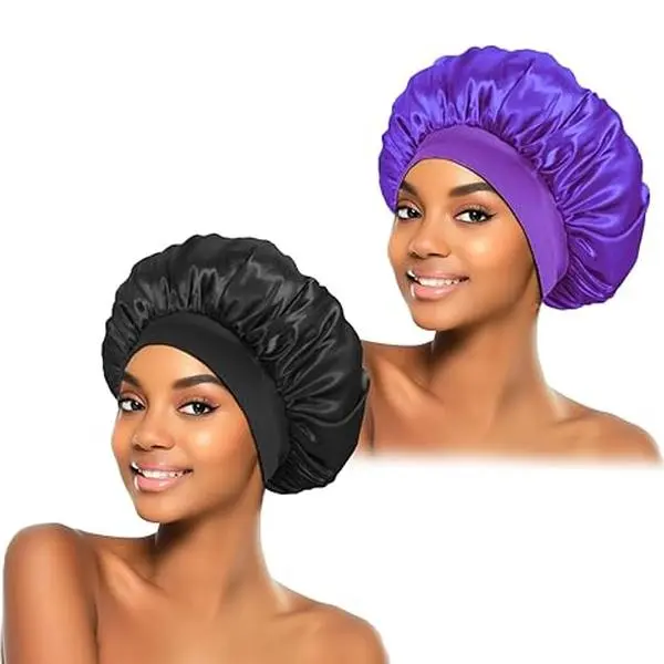 [West Kiss] Silky Satin Bonnet for Sleeping, Shower Hair Bonnet for Women, Bonnet for Curly Hair