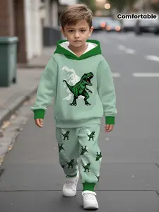 Boys' 3D Pixel Character Print Sportswear Set, Kids Clothing, Spring & Fall School Season, Casual Fitted Short Pants, Sporty Design
