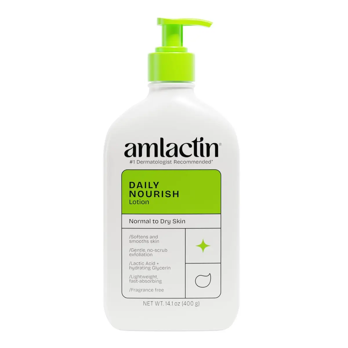 AmLactin Daily Nourish Body Lotion - 12% Lactic Acid Exfoliating & Moisturizing Formula, 14.1 oz (Beauty & Personal Care Bath & Body Moisturizer)