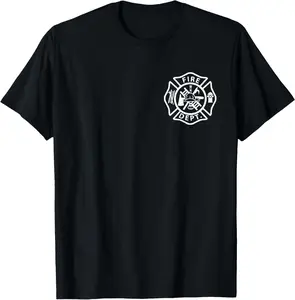 100%cotton Fire Department Logo Uniform Fireman Symbol Firefighter Gear T-Shirt Menswear Top