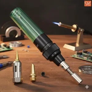 Portable Butane Torch tool Kit; industrial heat-Resistant Welding equipment for diy, jewelry making 7 electrical Repair. Adjustable Flame, Safety Ignition & Windproof System for Home & outdoor Use.