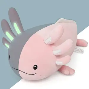 Niuniu Daddy Pink Axolotl Plush Toy - Luminous, Realistic, Cute Stuffed Animal Plushies for Girls & Boys - Glow-in-The-Dark Birthday Gifts