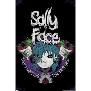 Sally Face - Crossed Guitars Wall Poster, Unframed wall decor