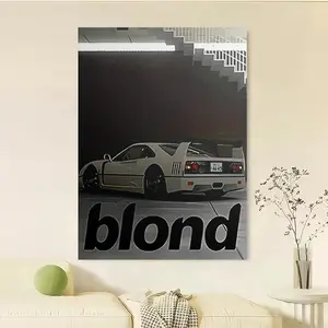 Framed 2D Flat, , Blonde Paper  Album Cover Poster, Music Paper , for Room Aesthetics, Perfect Room Decoration, Framed, 2D Flat
