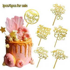 Mother's Day Cake Decorative Plaque, Acrylic Thick Cake Dessert Decoration, Cake Toppers, Bakery Gift Decorations, Birthday Party Supplies, Happy Mother's Day!