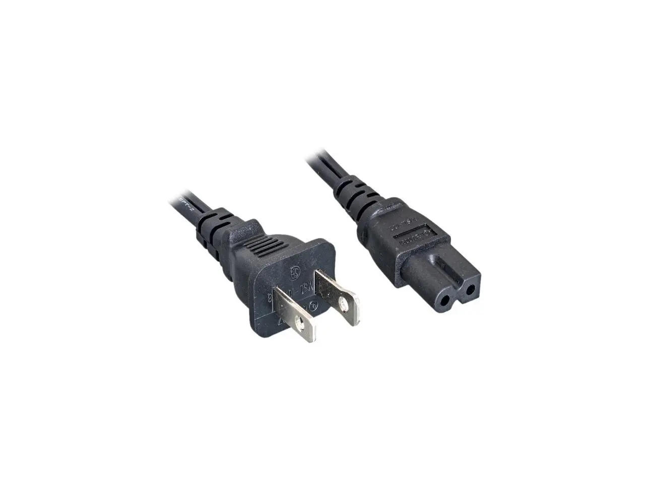 Nippon Labs 18 AWG Polarized US Notebook Power Cord NEMA 1-15P to C7, SPT-2, NEMA1-15P/IEC320 C7, 10 ft. Black Power Cable