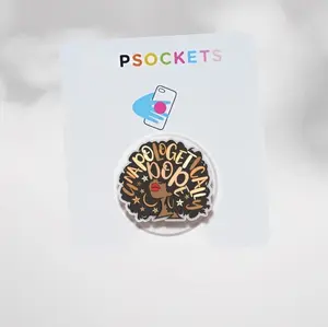 Unapologetically Dope Acrylic Phone Grip - Black Girl Magic Afro Hair Design - Empowering Melanin Gift for Women