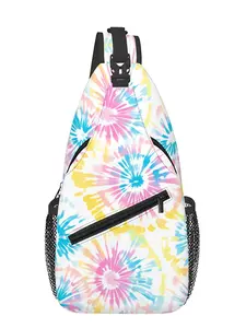 Chest bag with all-over tie-dye print