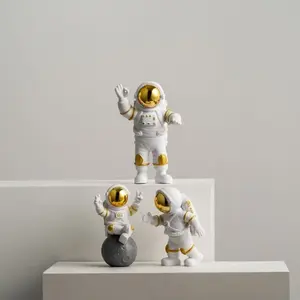 3Pcs Astronaut Series Three Piece Set Ornament Statue Figurine Decor Statue Figurines Desktop Decor PVC Birthday Gift Couple Gift housewarming Gift Home Decor