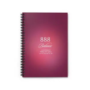888 Balance Spiral Notebook – Inspirational Ruled Journal