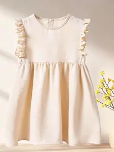 Girls' Summer Sleeveless Dress, & Options, Round Neck with Ruffle Sleeves, A-Line Skirt, Sweet Style for Ages 3-8