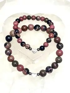 Mom & Me - Rhodonite Crystal Bracelet Set
