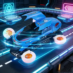 Special Effects Transformable Electric Car, Music Rotating Four-Wheel Flying Car, Automatic Door Lights, Boys and Girls