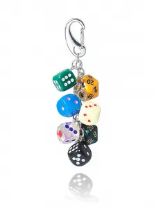 Classical Asymmetrical Dice Keychain, Bag Pendant, Car Ornament, Vintage Design, Personalized Phone Strap, Block Decor