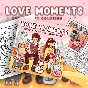 1PC Romantic Couples Coloring Set, made with eco-friendly paper, a collaborative handmade art book for couples, anniversary gift, stress-relief and relaxation, home leisure, educational coloring toy, perfect Valentine's Day gift, adult coloring book