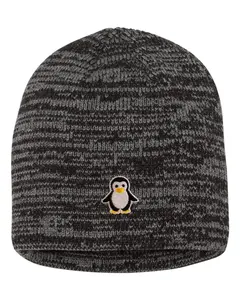Penguin Embroidered Knit Beanie Cap