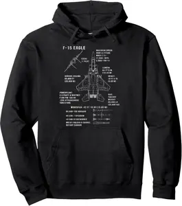 F-15 Eagle Specs Fighter Jet Military Aircraft Veteran Pullover Hoodie