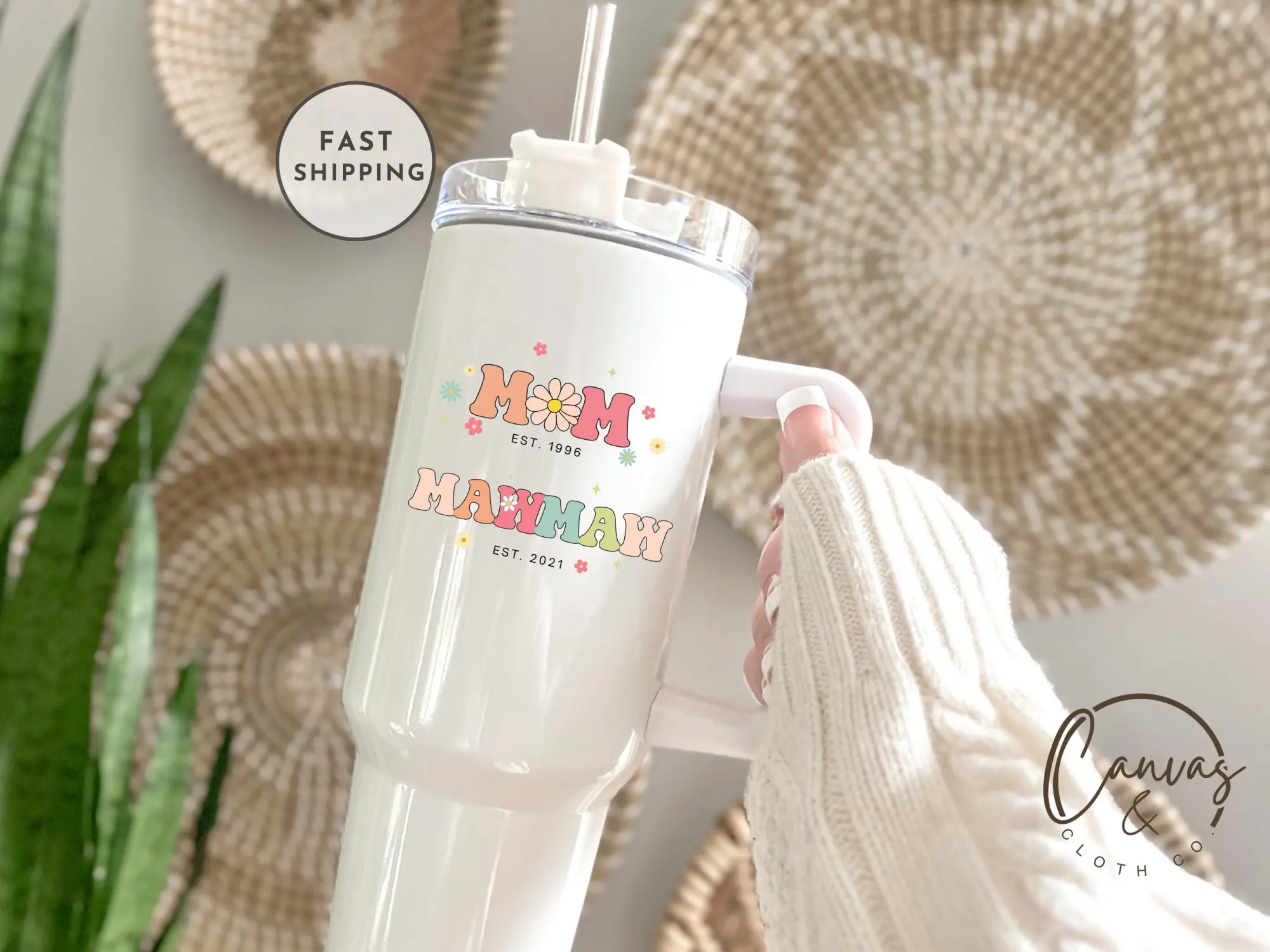 Personalized Mawmaw 40oz Tumbler: Custom Grandma Est. Gift
