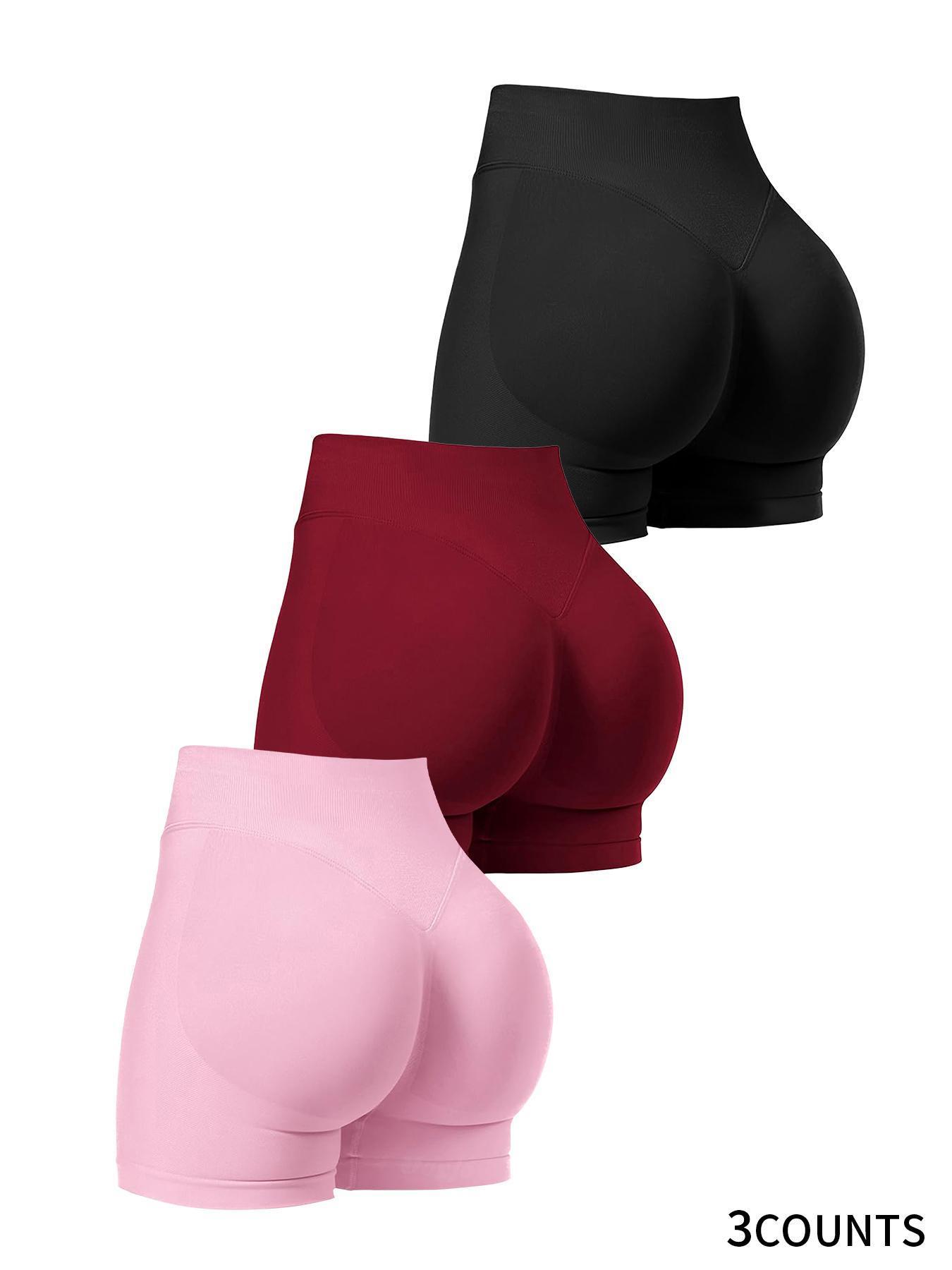 Women's Solid Color Seamless Sports Shorts, Breathable Comfortable Skinny Shorts for Yoga Gym Workout Running, Ladies Sportswear for All Seasons, Gym Clothing