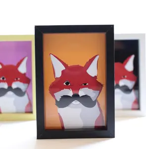 Mustache Fox - Mini Framed Art