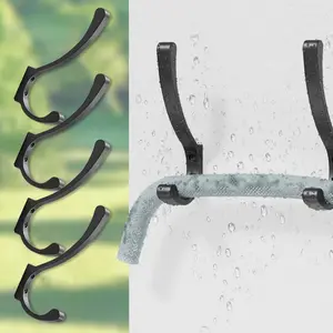 4 Pieces Backpack Hooks for Wall, Heavy Duty Large Wall Hooks (30LB), 5.6 Inch Metal Coat Hangers for Hanging Jackets, Backpacks, Towels & Robes with Screws