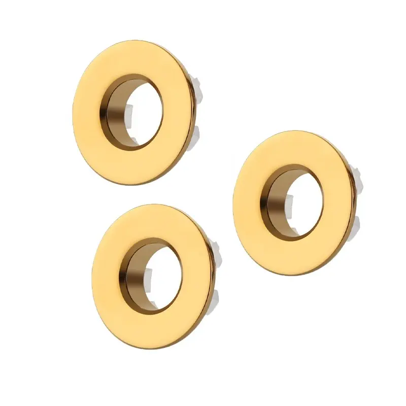3-Pack Metal Bathroom Sink Overflow Covers, Bathroom Fixture Accessories, High-Quality Faucet Overflow Rings, Durable Design Easy Installation, Replace Kitchen & Bath Drain Inserts