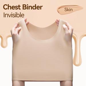 No Trace Sport Pullover Traceless Pullover Chest Binder No Metal No Hook Seamless Chest Binder Tomboy Breathable Sports Bra Corsets SpringStatements Lightweight Compression Activewear Fitness Clothes