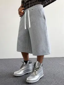Men’s Baggy Wide-Leg Sweat Shorts – Streetwear Oversized Knee-Length Casual Shorts tiktokshopspringglowup,summervibes