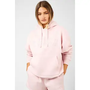 Kaiia Slogan Oversized Hoodie Dusty Pink