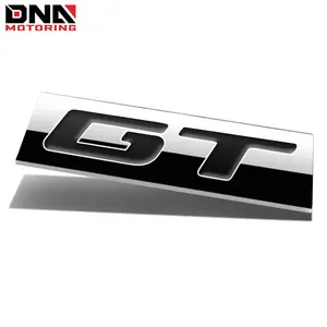 Metal Grill Trunk Emblem Decal Logo Trim Badge Polished Chrome Lettering Gt