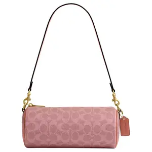 COACH Barrel Print Coated Canvas and Calfskin Crossbody Bag for Women in Pink