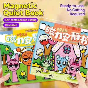 1 set of 3 books Toddler Magnetic Busy Book - Precut Reusable Quiet Book for Kids 3-6, Montessori Learning Toy for Fine Motor Skills, Cognitive Development, Preschool Activity, Travel Essential for Boys Girls